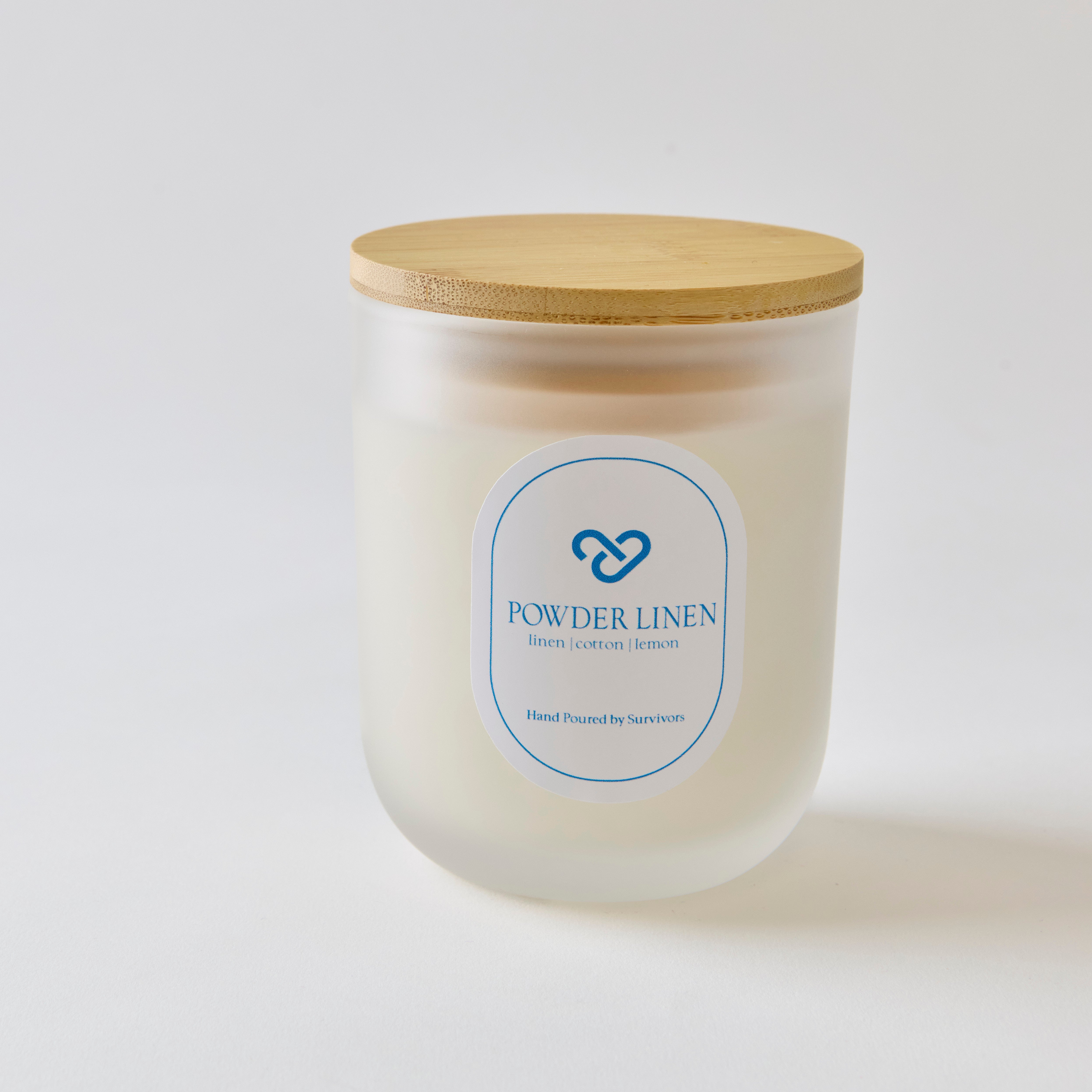 10oz Candle in a frosted Jar with Bamboo lid