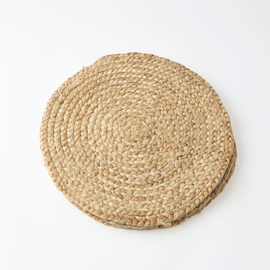 Set of 4-Jute Braided Round Placemats