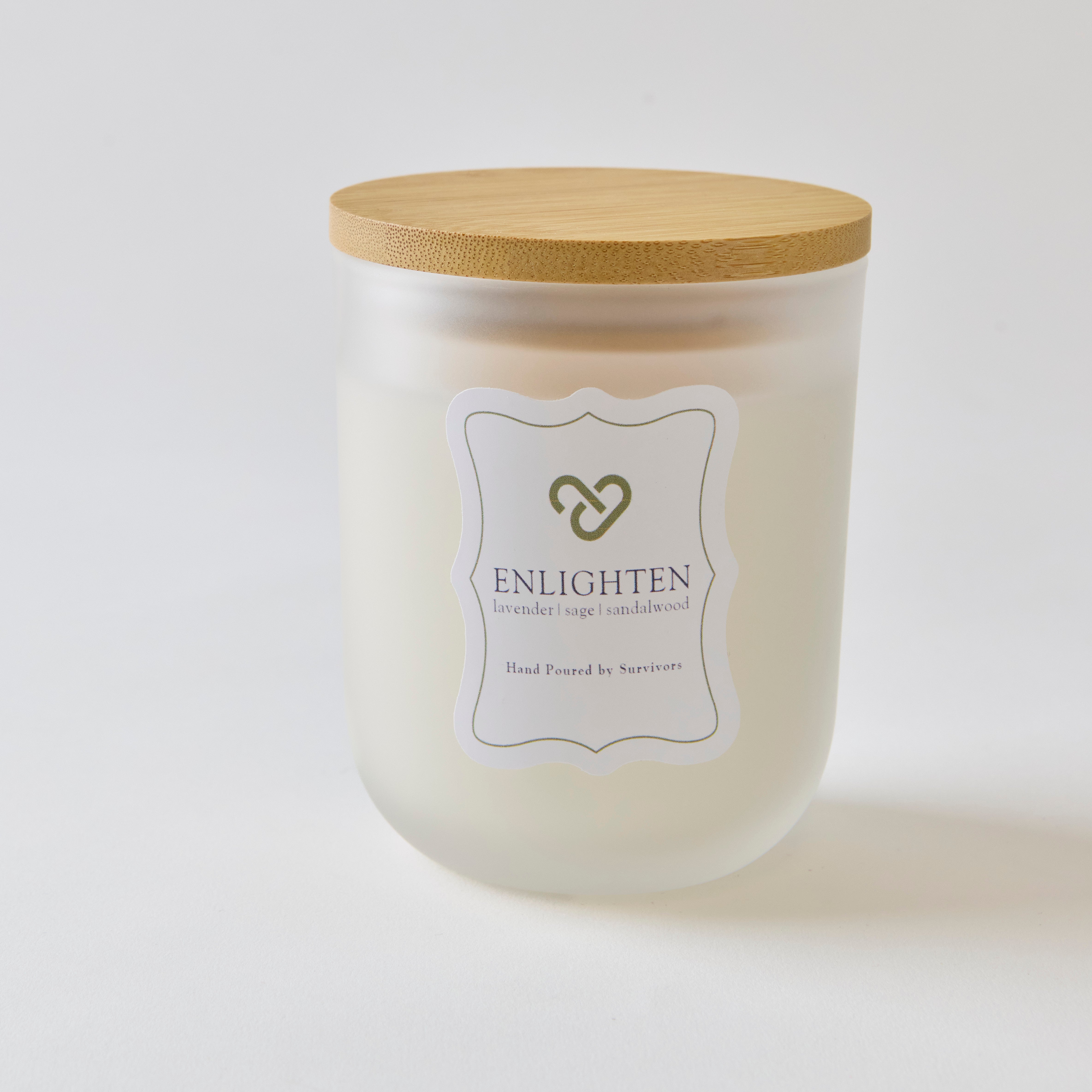 10oz ENLIGHTEN Candle frosted Jar