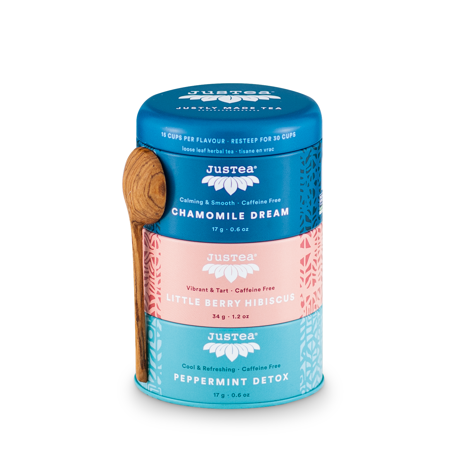 Herbal Tea Trio Tin + Spoon - Organic, Fair Trade Tea Gift