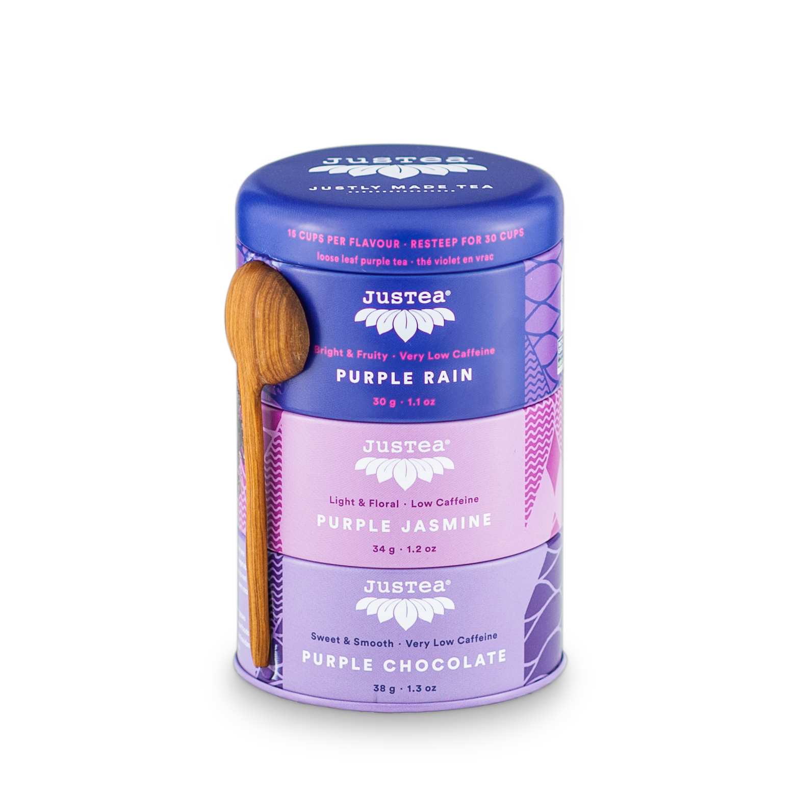 Purple Tea Trio Tin + Spoon - Organic, Fair Trade Tea Gift