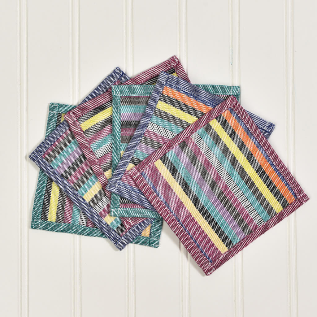 Stripes and Solids Reversible Coaster Set