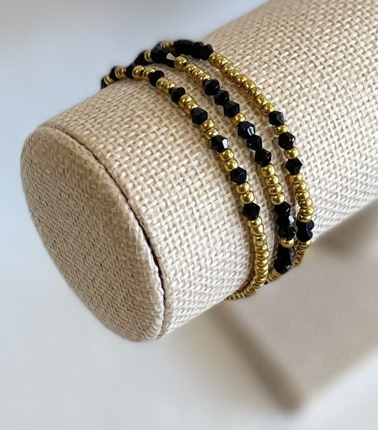 PEHT Beaded Bracelets-Midnight Gold
