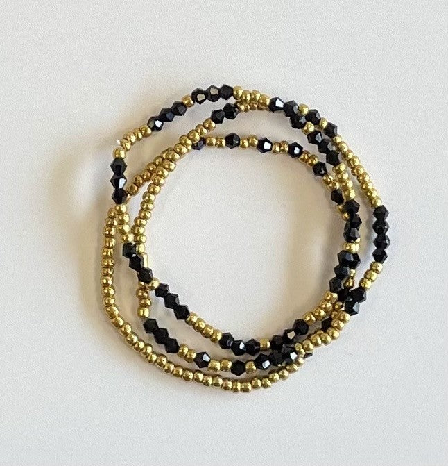 PEHT Beaded Bracelets-Midnight Gold