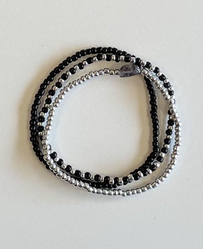 PEHT Beaded Bracelets- Silver Shadow