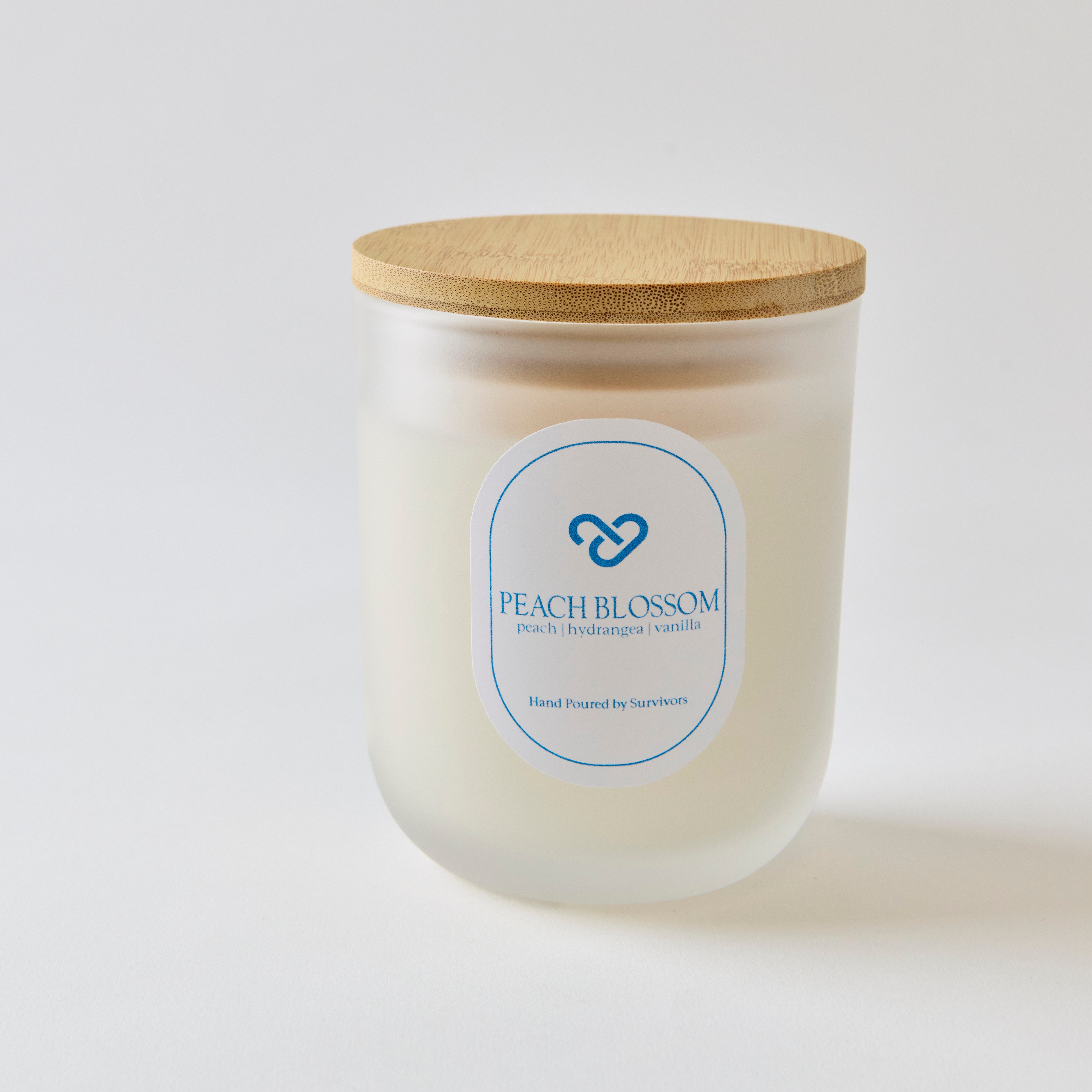 10oz Frosted Candle Named Peach Blossom