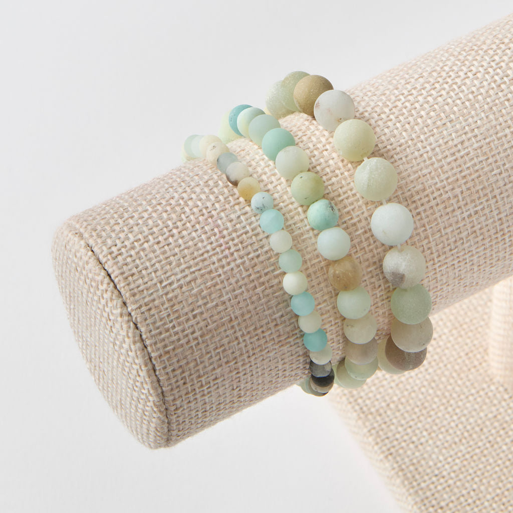 Natural Frosted Amazonite Gemstone Beads
