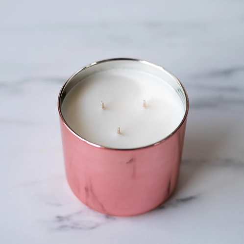 3 Wick Rose Gold- Hand Poured Candle