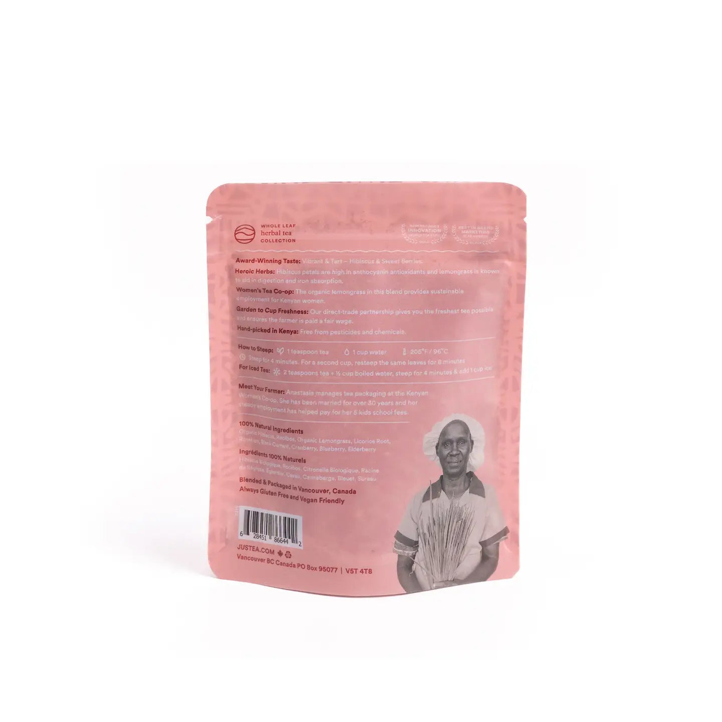 Little Berry Hibiscus Stand-Up Pouch - Fair-Trade Herbal Tea