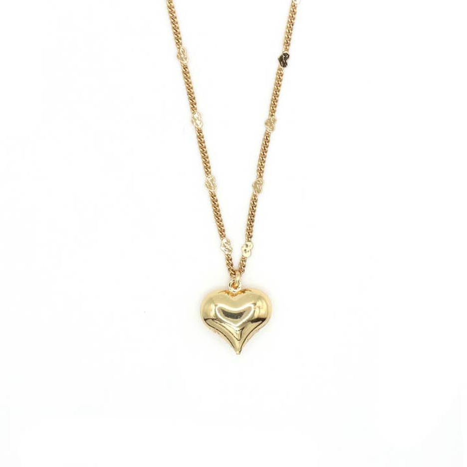 Heart Chain Necklace in 14k Gold