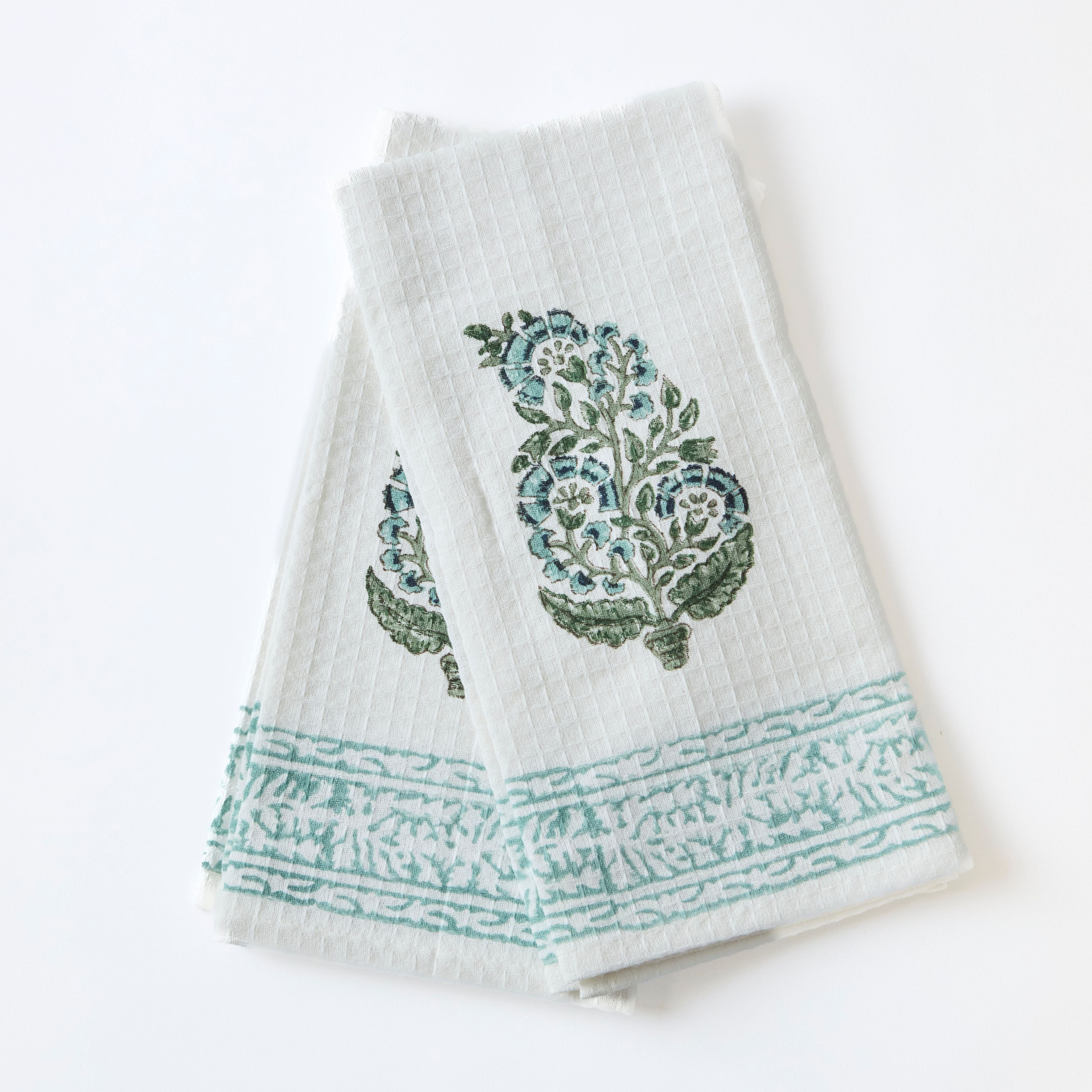Pera Cotton Block print Hand Towel Set